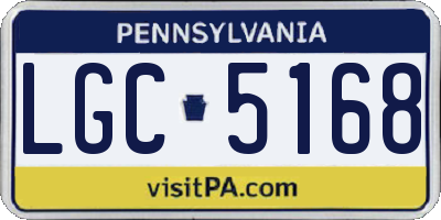PA license plate LGC5168