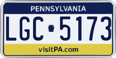 PA license plate LGC5173