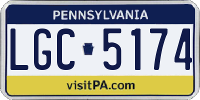 PA license plate LGC5174