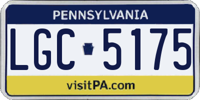 PA license plate LGC5175