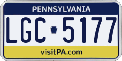 PA license plate LGC5177