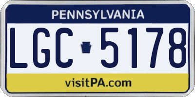 PA license plate LGC5178