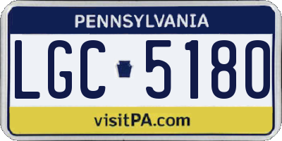 PA license plate LGC5180