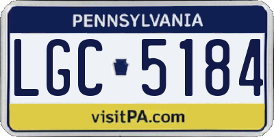 PA license plate LGC5184