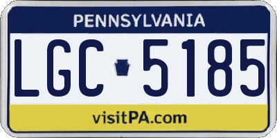 PA license plate LGC5185
