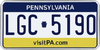 PA license plate LGC5190