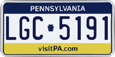 PA license plate LGC5191