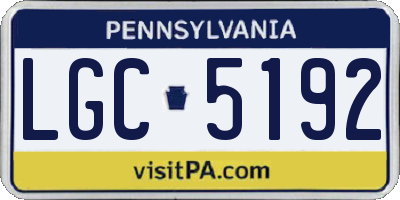 PA license plate LGC5192