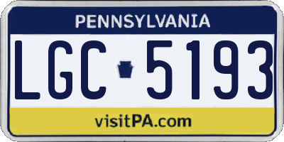 PA license plate LGC5193