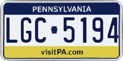 PA license plate LGC5194