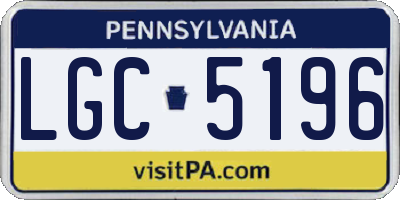 PA license plate LGC5196