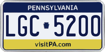 PA license plate LGC5200