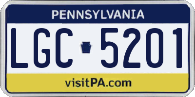 PA license plate LGC5201