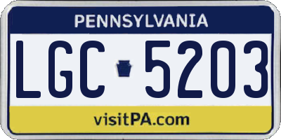 PA license plate LGC5203
