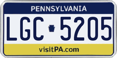 PA license plate LGC5205