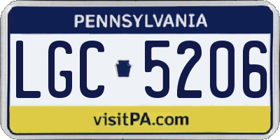 PA license plate LGC5206