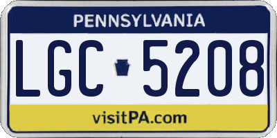 PA license plate LGC5208
