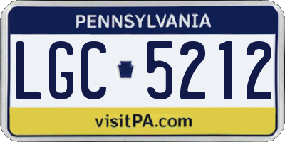 PA license plate LGC5212