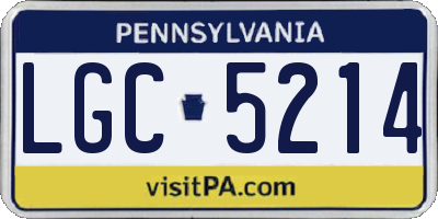 PA license plate LGC5214