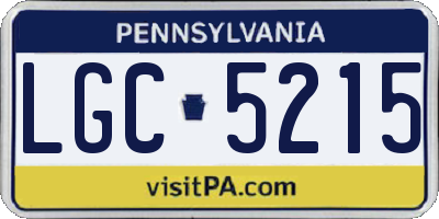 PA license plate LGC5215