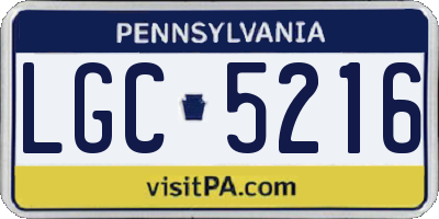 PA license plate LGC5216