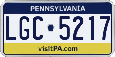 PA license plate LGC5217
