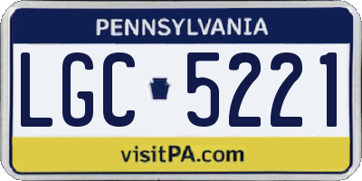 PA license plate LGC5221