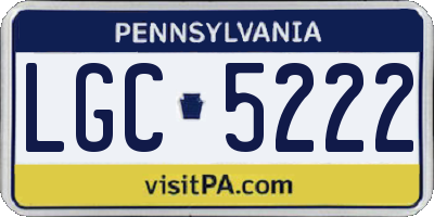 PA license plate LGC5222