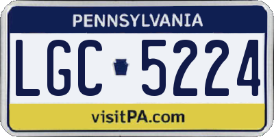 PA license plate LGC5224