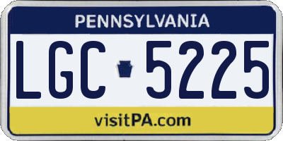 PA license plate LGC5225