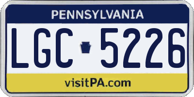 PA license plate LGC5226