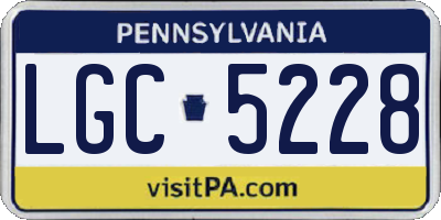 PA license plate LGC5228