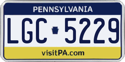 PA license plate LGC5229