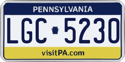 PA license plate LGC5230