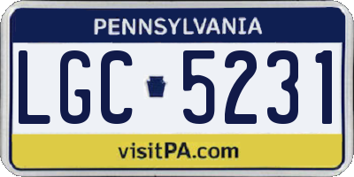 PA license plate LGC5231