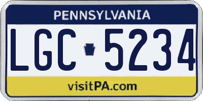 PA license plate LGC5234