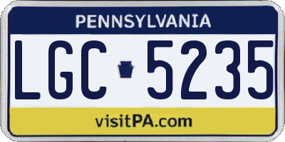 PA license plate LGC5235
