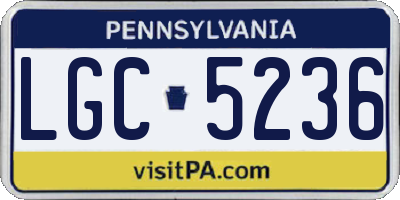 PA license plate LGC5236