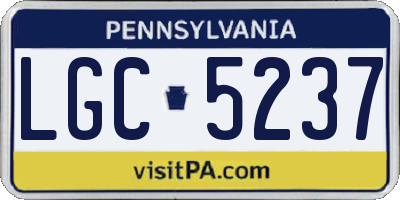PA license plate LGC5237