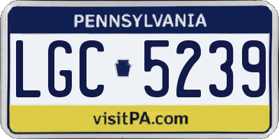 PA license plate LGC5239