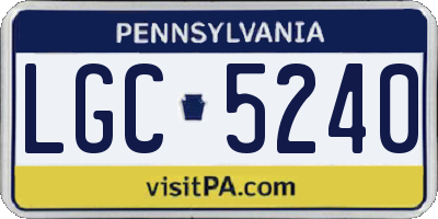 PA license plate LGC5240