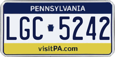 PA license plate LGC5242