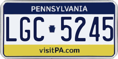 PA license plate LGC5245