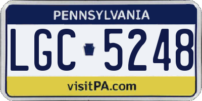 PA license plate LGC5248