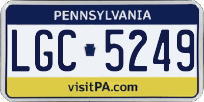 PA license plate LGC5249