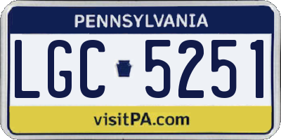 PA license plate LGC5251