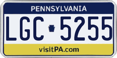 PA license plate LGC5255