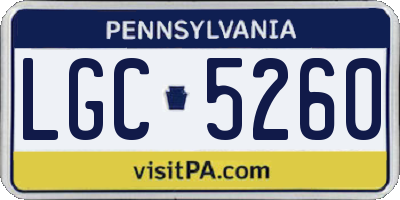 PA license plate LGC5260