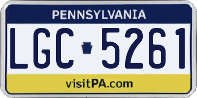 PA license plate LGC5261