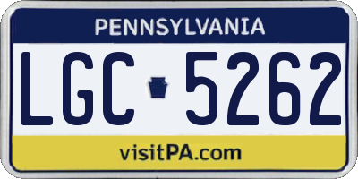 PA license plate LGC5262